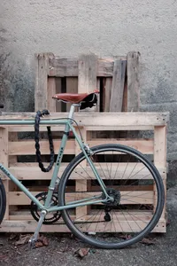 Beautiful bicycle from a colleague in front of the office.